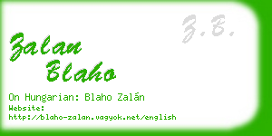 zalan blaho business card
